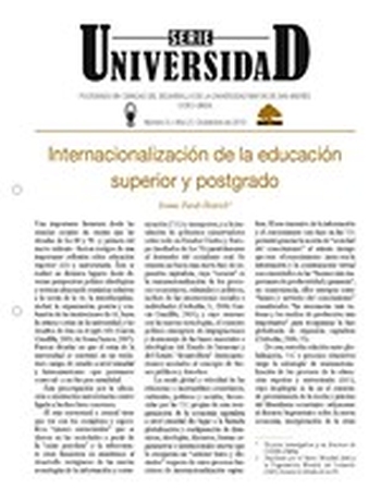 INTERNACIONALIZACIÓN DE LA EDUCACIÓN SUPERIOR Y POSTGRADO